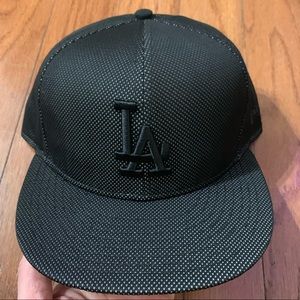 LA reflective fitted 7 1/2 black